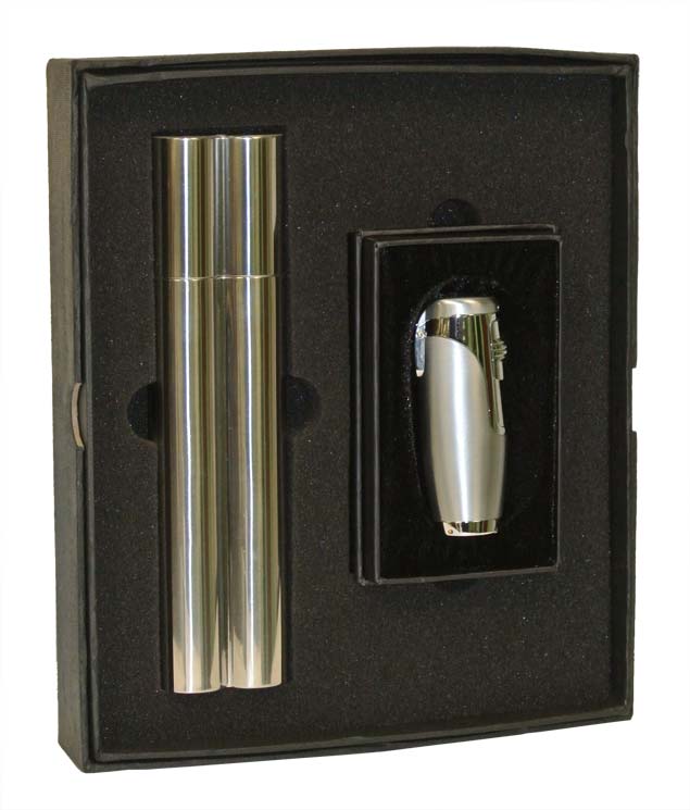 Visol Malamute and Triad Cigar Case and Lighter Gift Set