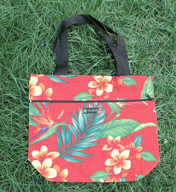 Shopping bags<br>Red plumeria