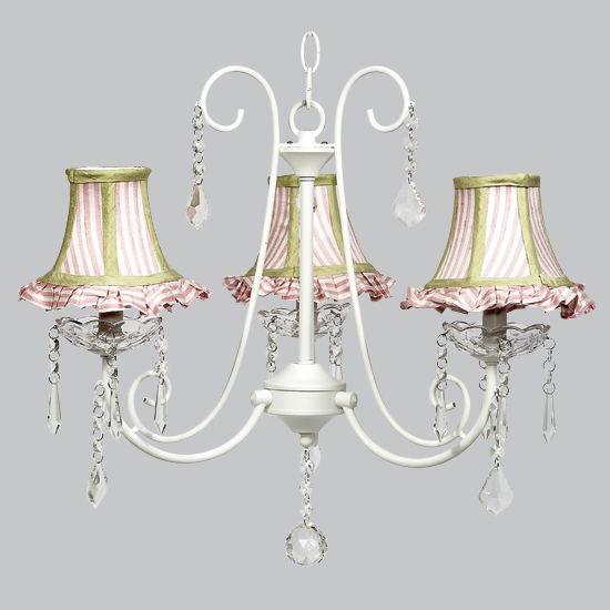 bliss chandelier pink green shades