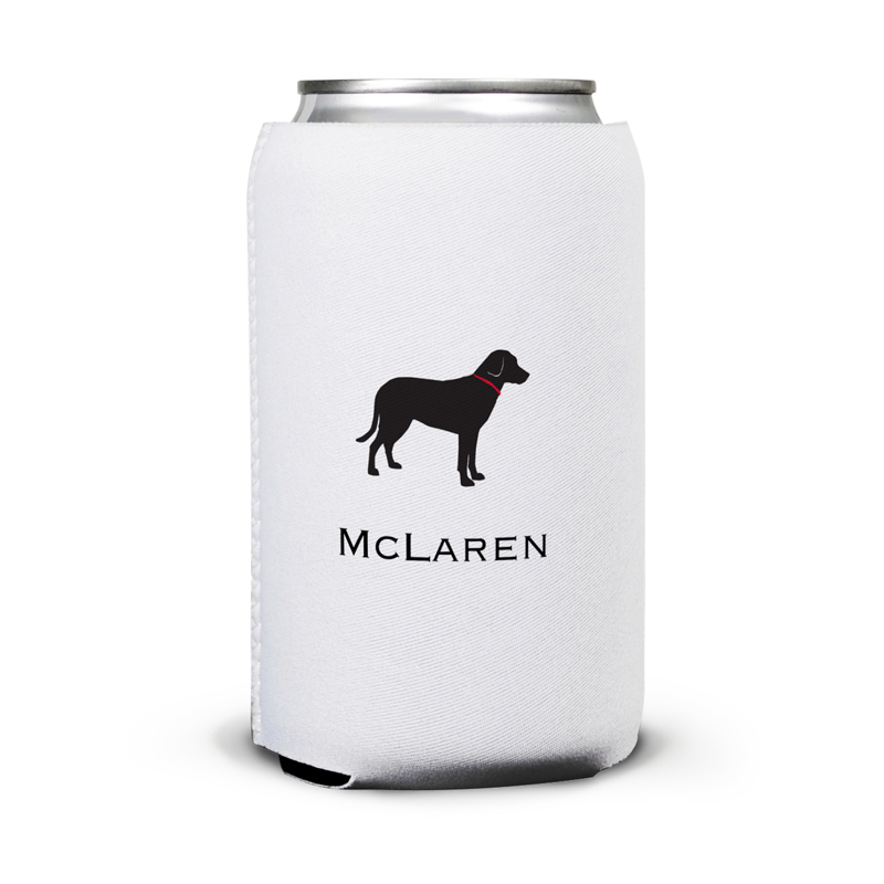 boatman geller lab black can koozie