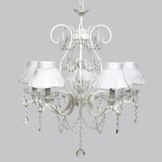 grace chandelier white sheer shades