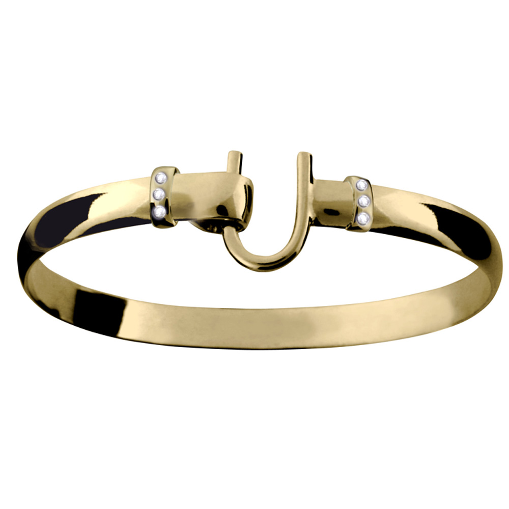 Y6DW80 Diamond in Wrap Caribbean Hook Bracelet 14K Yel...