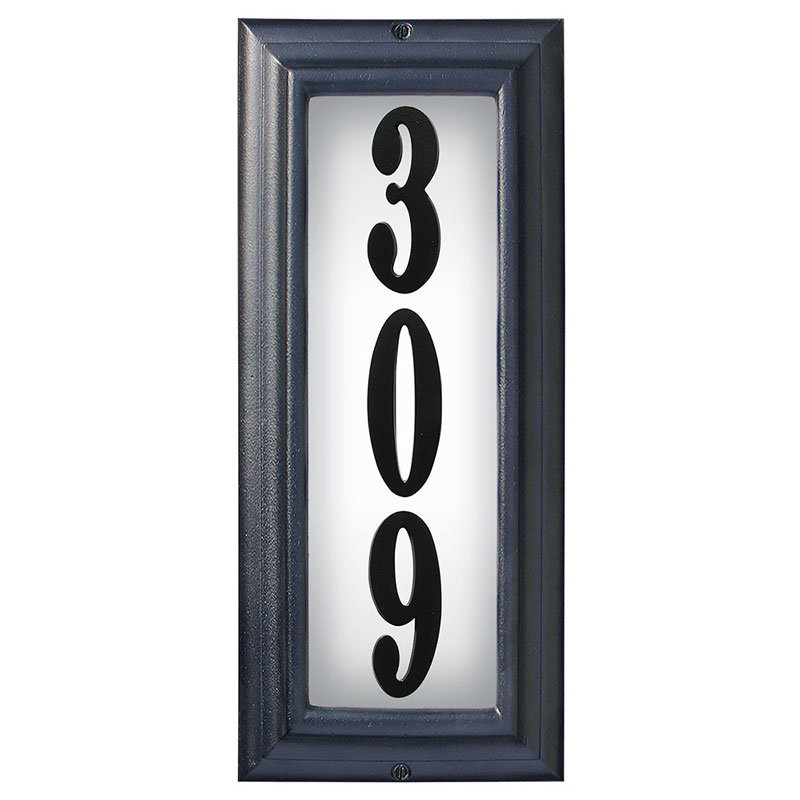 Vertical Lighted House Number Sign