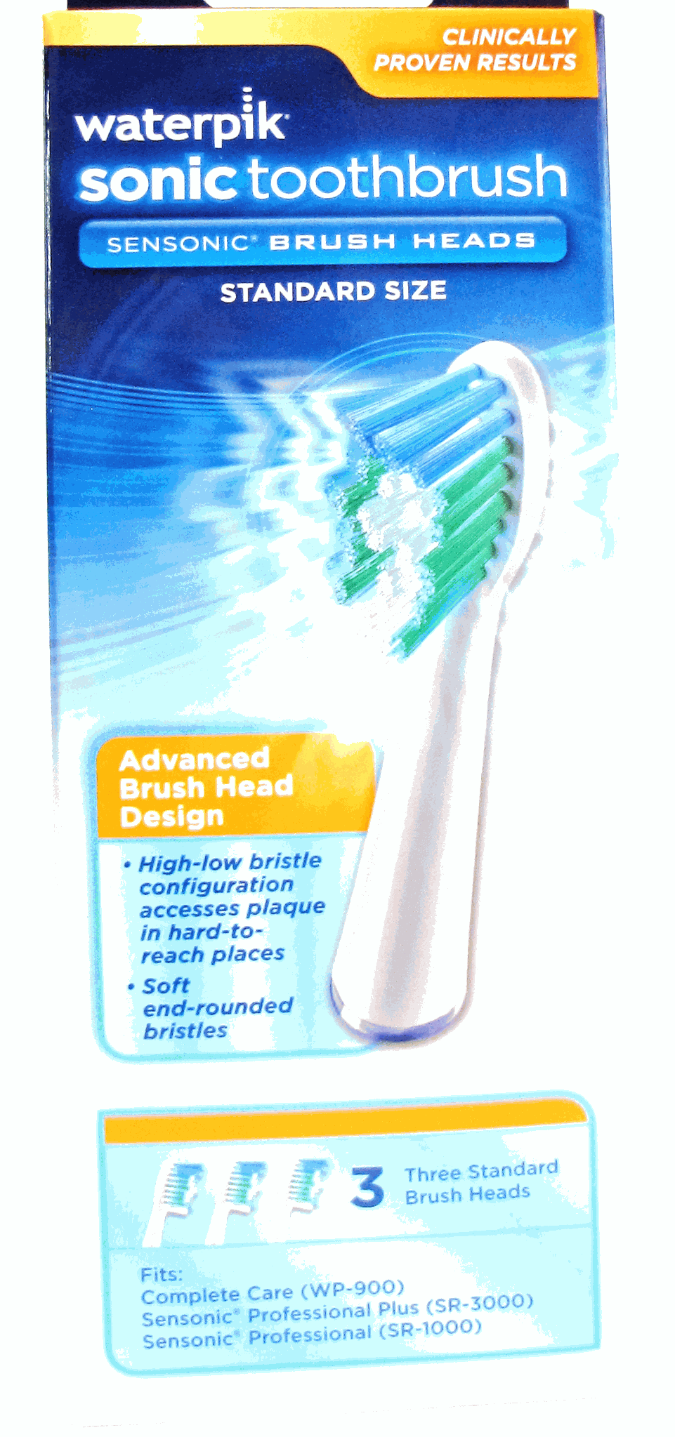 Waterpik Sonic Toothbrush Brushes Sensonic 3 Count