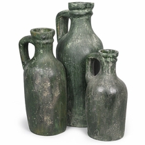 Giant Aged Clay Bottles - Set of 3