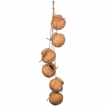 Set of 2 - Dangling 6 Small Clay Pots on Rope