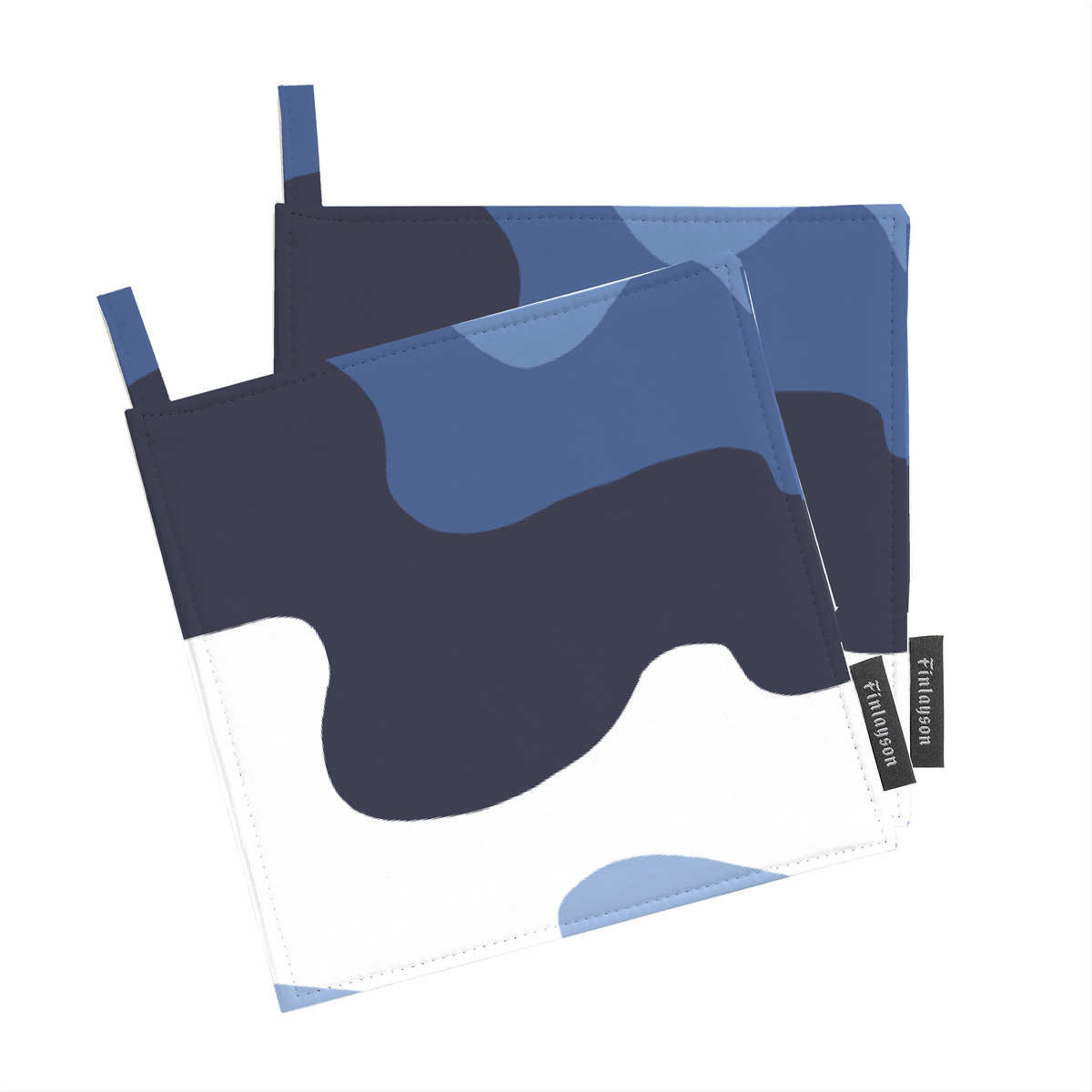 Finlayson Aalto Blue Pot Holder Set Aprons, Oven Mitts, & Pot Holders