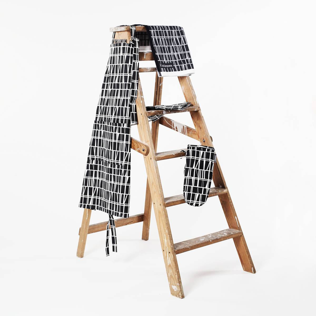 Finlayson Coronna Black Tea Towels Set Kitchen Tea Towels and Dishcloths