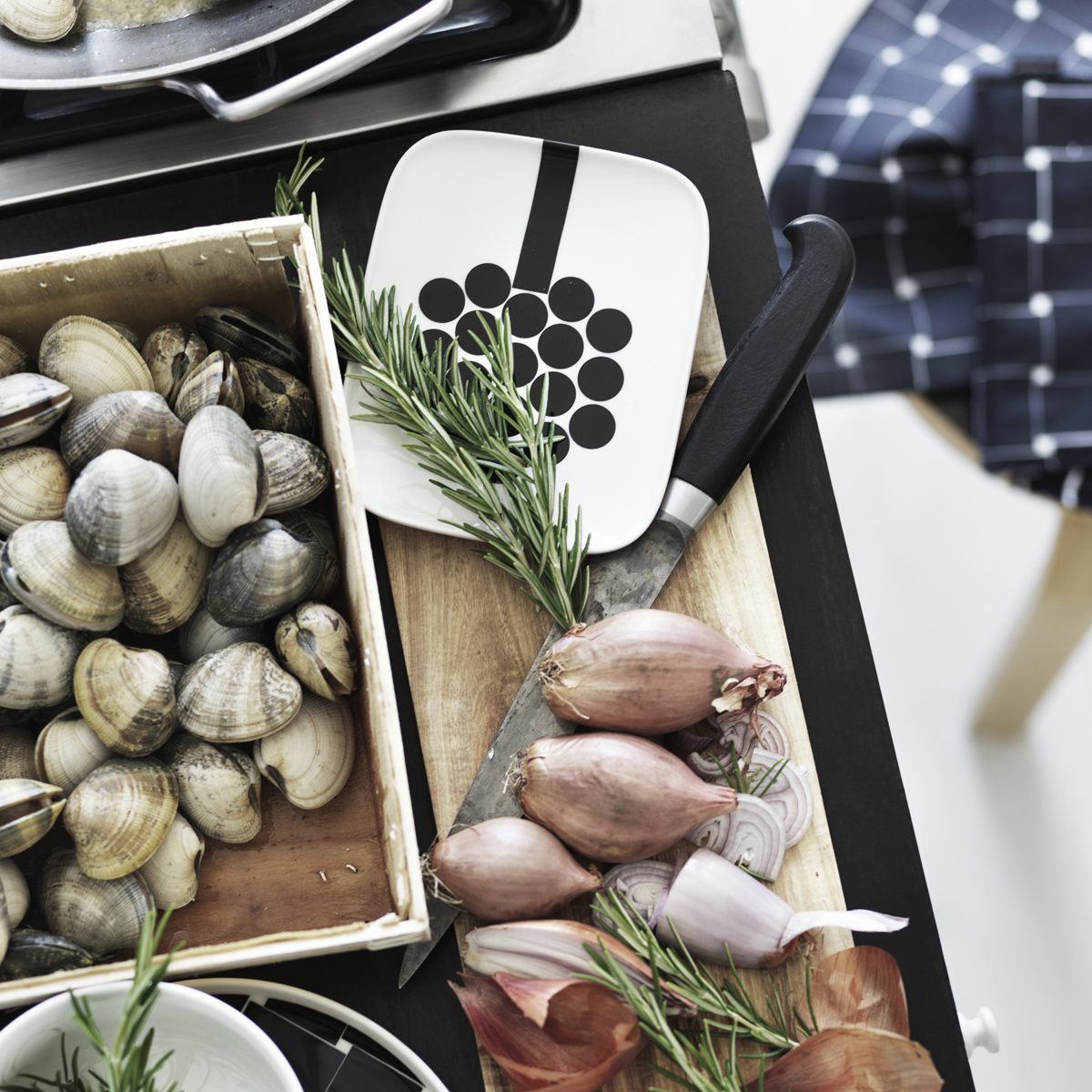 Marimekko Hortensie White / Black Small Plate Marimekko Plates