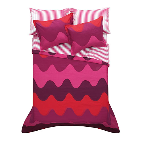 Marimekko Lokki Pink Pillow Sham Marimekko Ajo Pink Stripe Percale