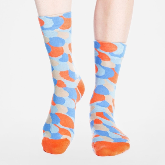 Marimekko Raisu Blue/Orange Socks Stocking Stuffers