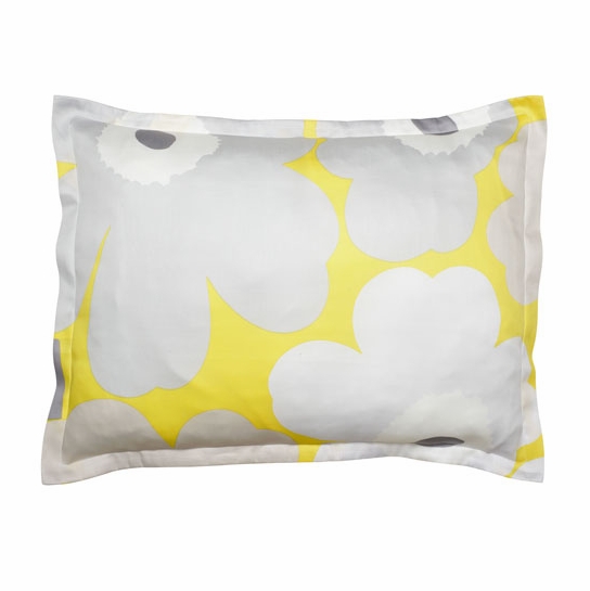 Marimekko Unikko Grey / Yellow Pillow Sham Marimekko Grey / Yellow