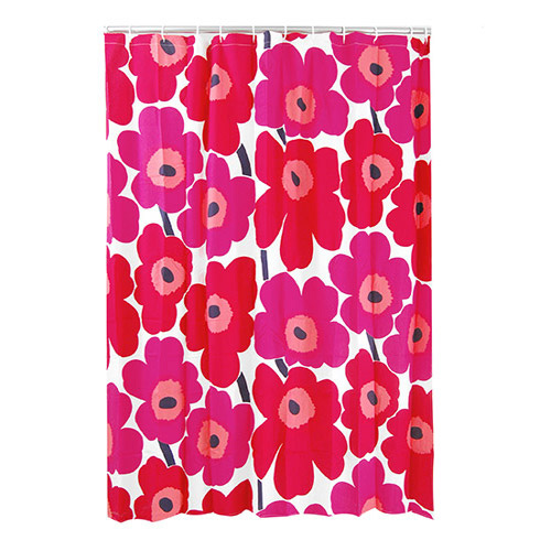 Marimekko Unikko Red Cotton Shower Curtain Marimekko Shower Curtains
