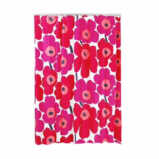 Marimekko Unikko Red Cotton Shower Curtain Marimekko Shower Curtains