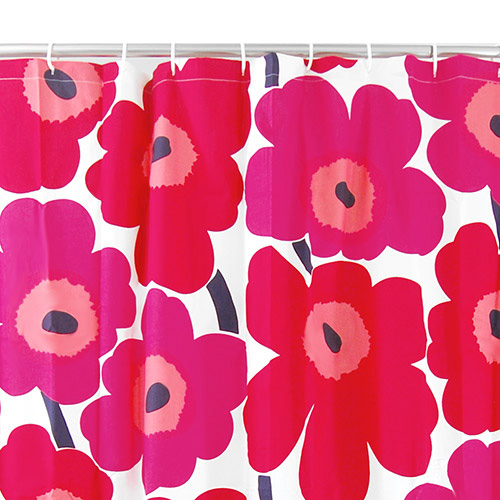Marimekko Unikko Red Cotton Shower Curtain Marimekko Shower Curtains