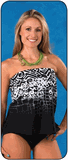 Ceeb top bandeau blouson black & white Size 10
