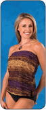 Ceeb swimsuit top brown bandeau blouson tankini Size 12 or 16