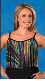 Ceeb swimwear fringe tankini top black & brown Sunset palms 10, 12 or 16