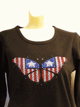 Christine Alexander black shirt Butterfly flag size small or 2x