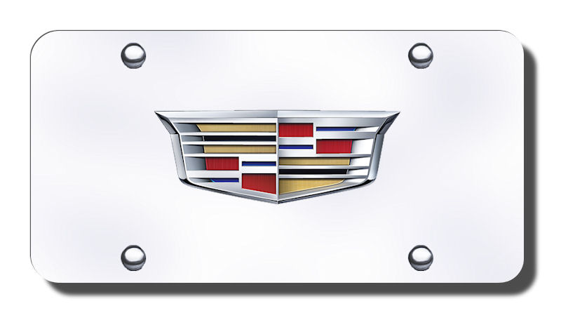 thumbnail image 2 of Cadillac Dual Logo Chrome License Plate - Front Or Rear - New 2 of 4