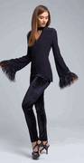 Alberto Makali Stretch Velvet  Pull on Pant