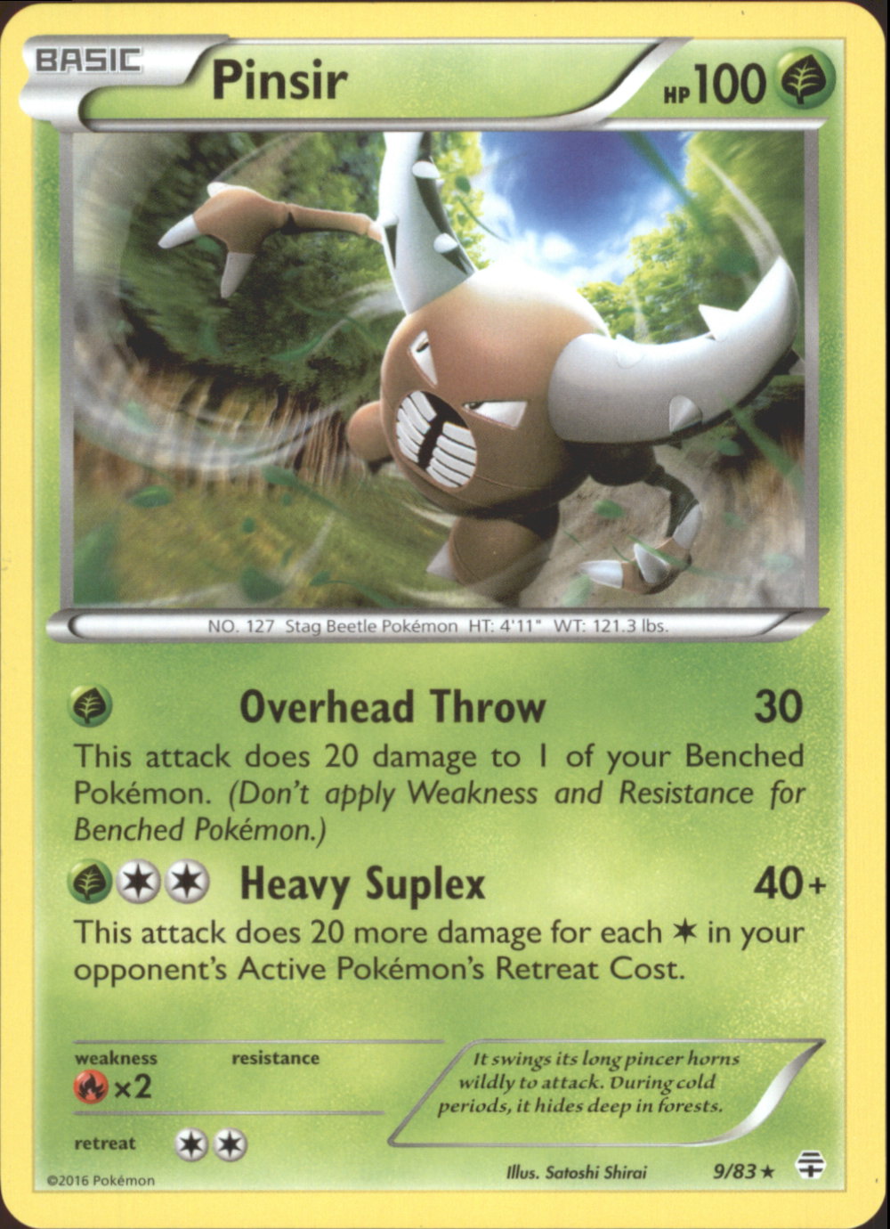 PINSIR Pokemon GENERATIONS Rare Card 9/83
