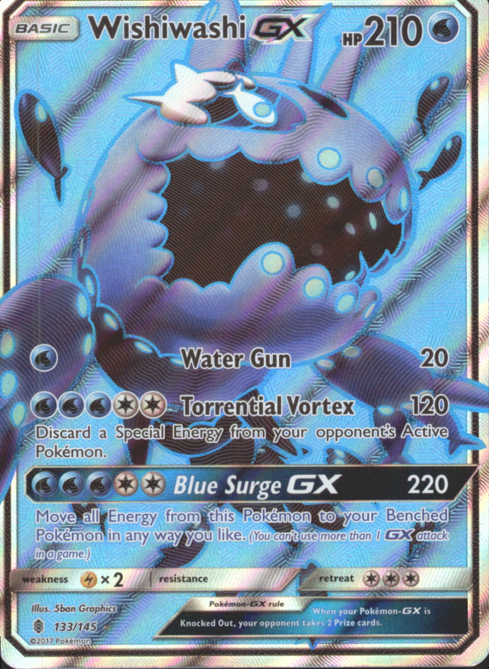 WISHIWASHI GX Pokemon SM02 Sun & Moon Guardians Rising Full Art Ultra