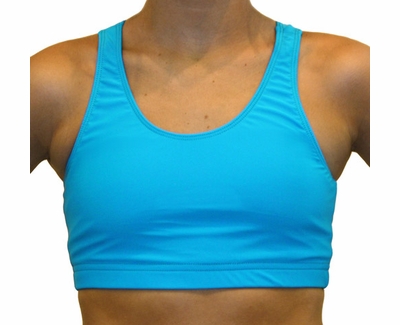 Bright Neon Turquoise Blue Spandex Athletic Sports Bras - Ladies Athletic  Spandex Sports Bras in Lots of Colors u0026 Styles