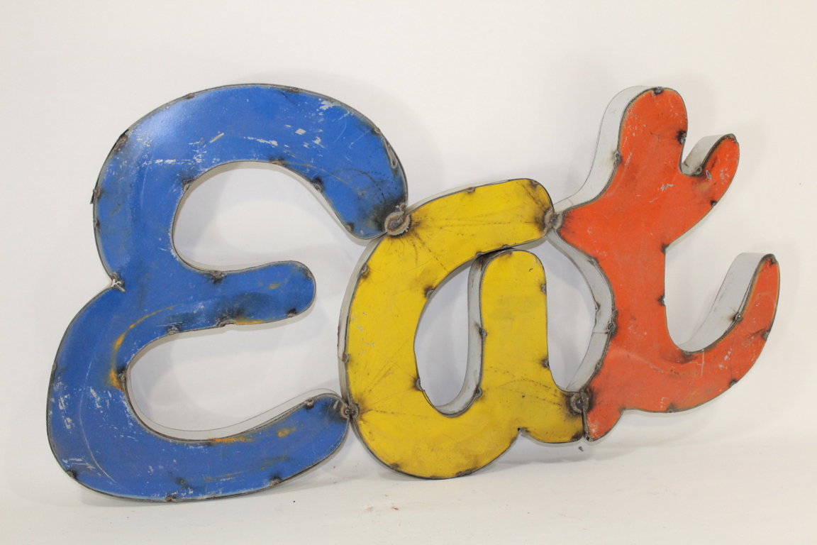 Metal Eat Sign Kitchen Wall Art Food Letters
