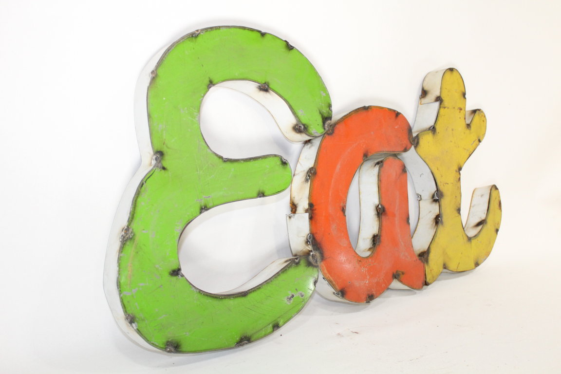 Metal Eat Sign Kitchen Wall Art Food Letters