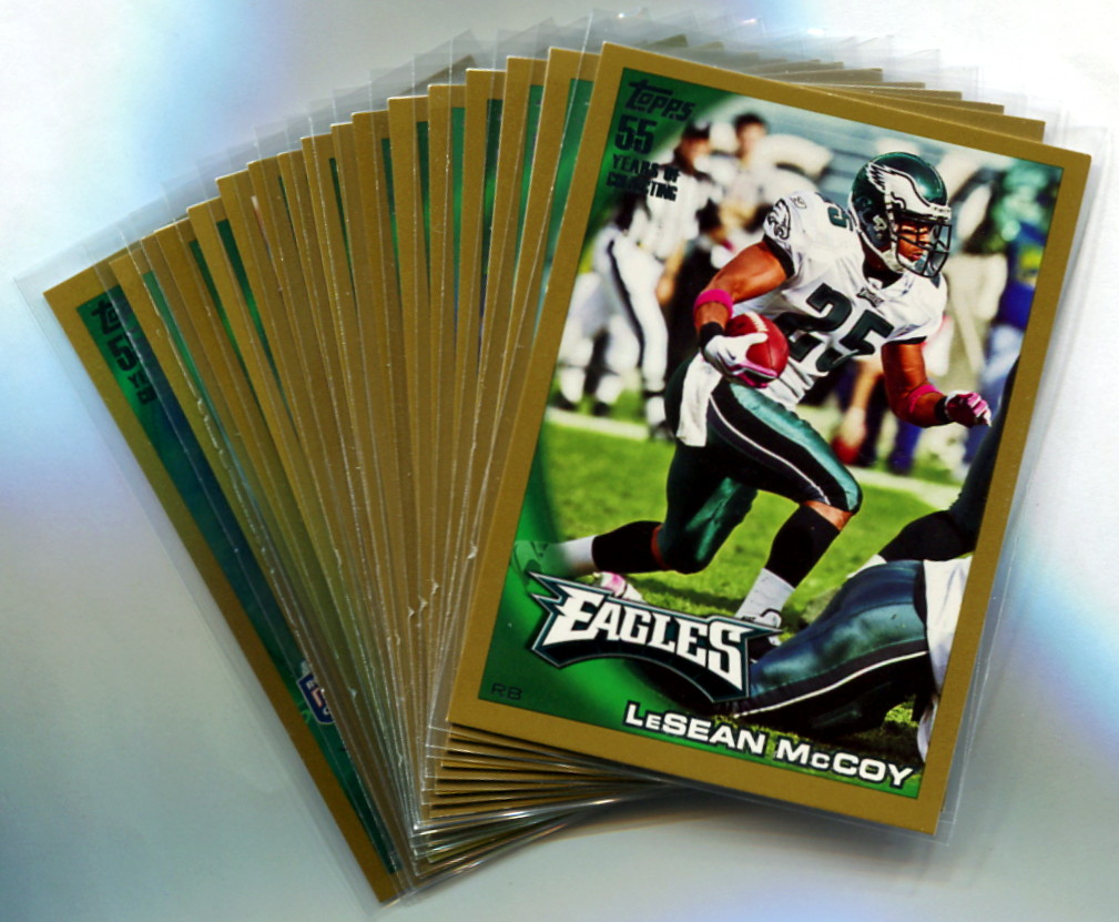 2010 Topps Gold Philadelphia Eagles NFL Football Card Team Set