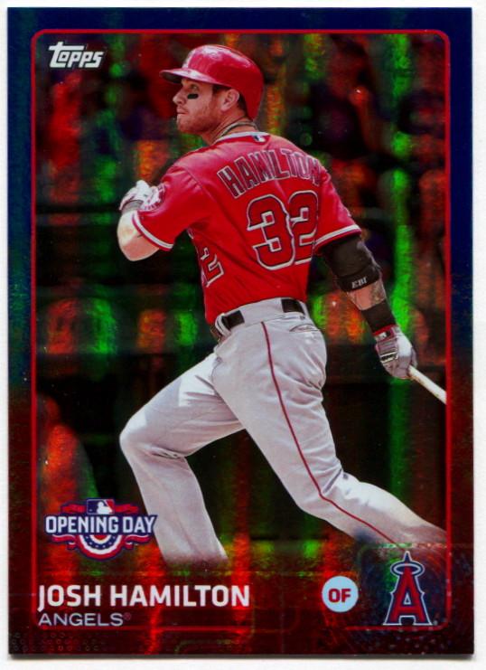 2015 Topps Opening Day Blue Foil 87 Josh Hamilton Baseball Card Los