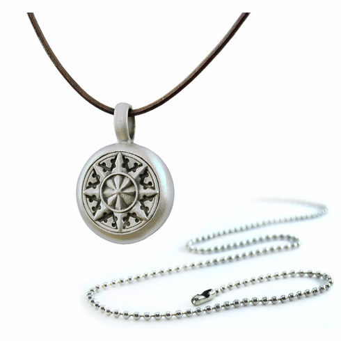 Pewter Compass Rose 2 Necklace