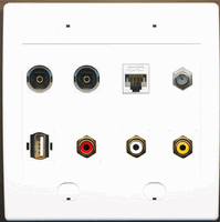 Riteav – 1/jack per cuffie audio da 3.5 mm e 1 porta HDMI piastra da muro - Light Almond