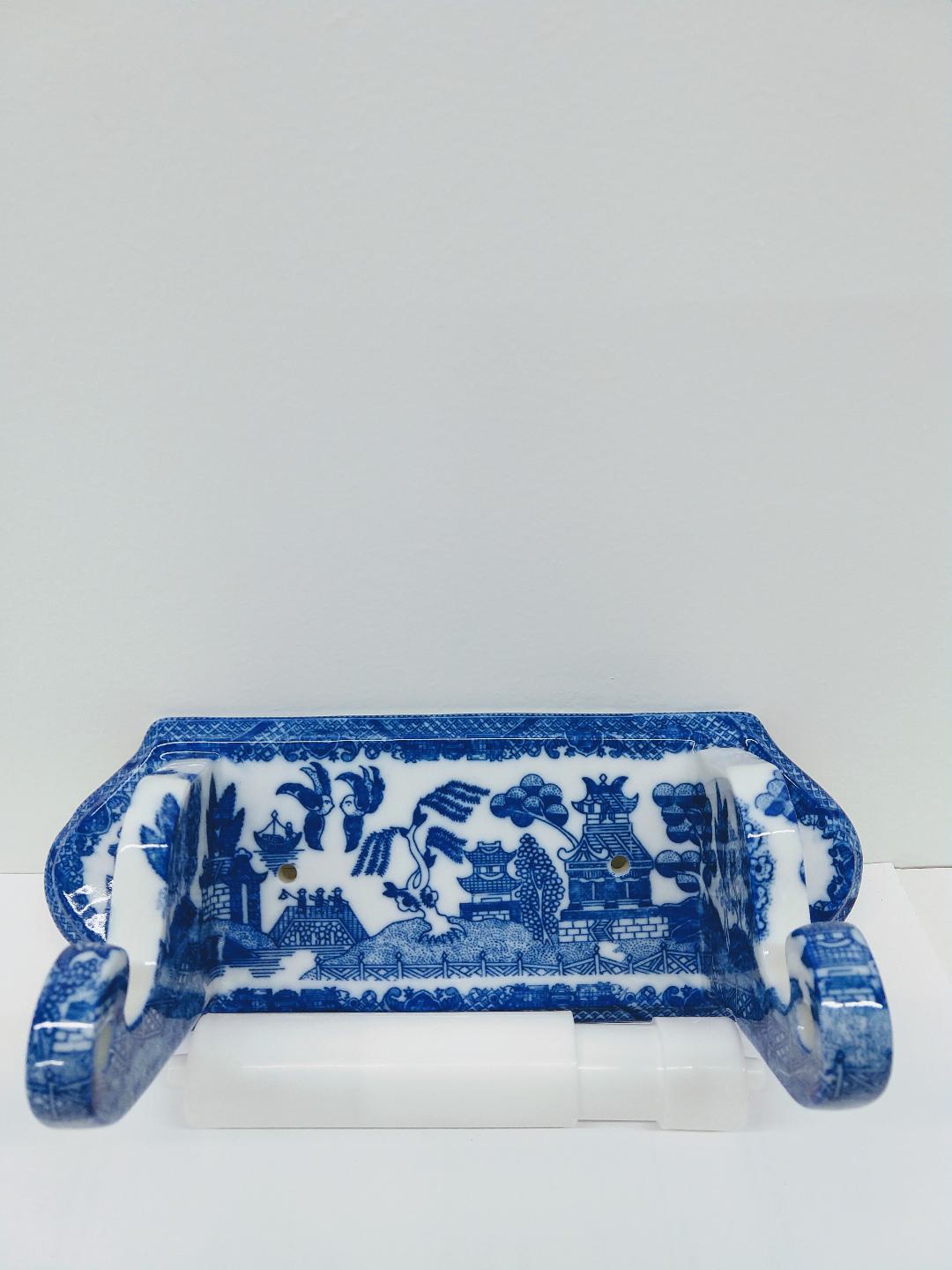 Blue Willow Paper Roll Holder