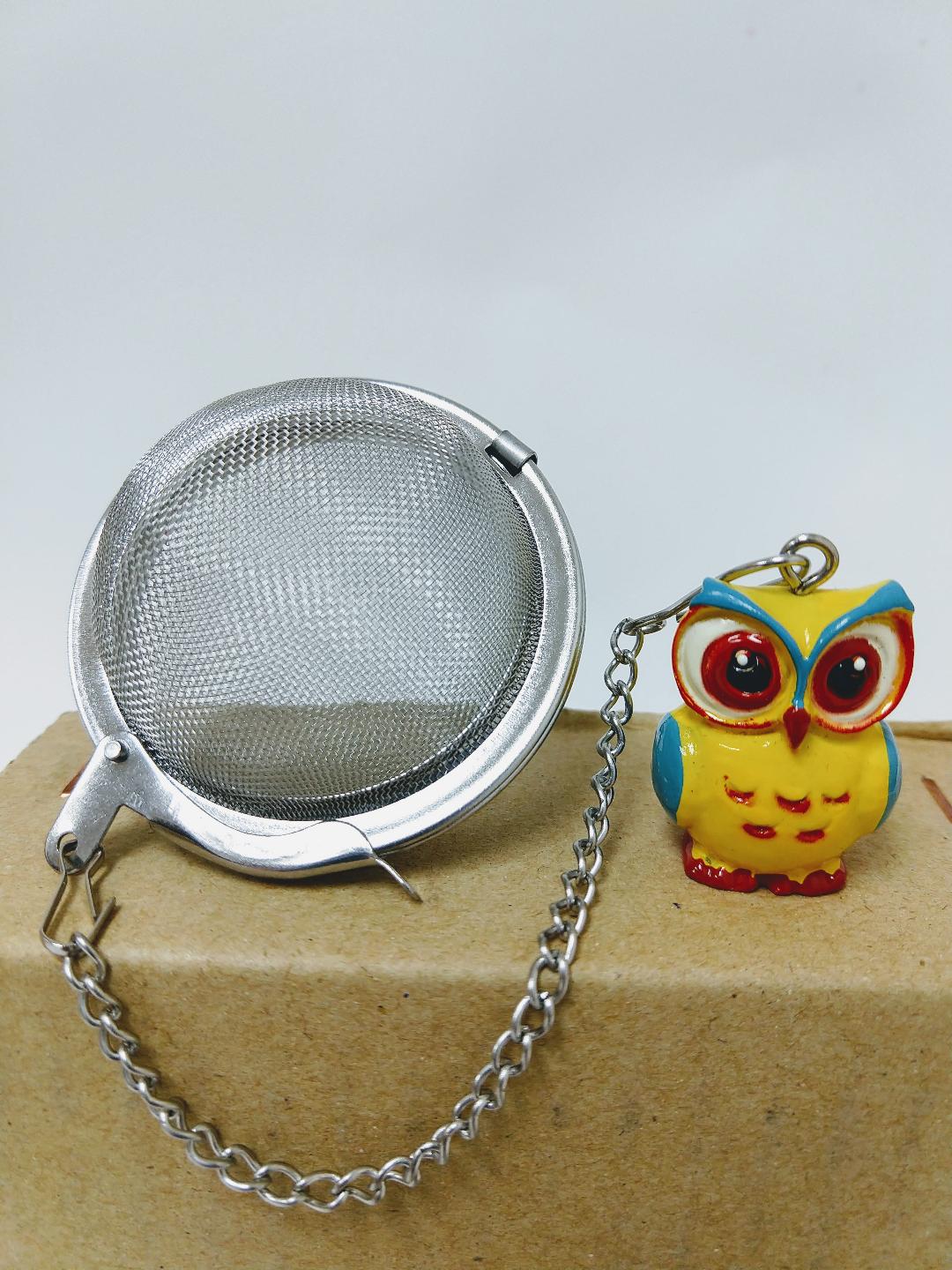 Tea Ball with Owl Ornament