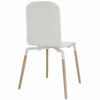 Stack Dining Chairs and Table Wood Set of 5 in White