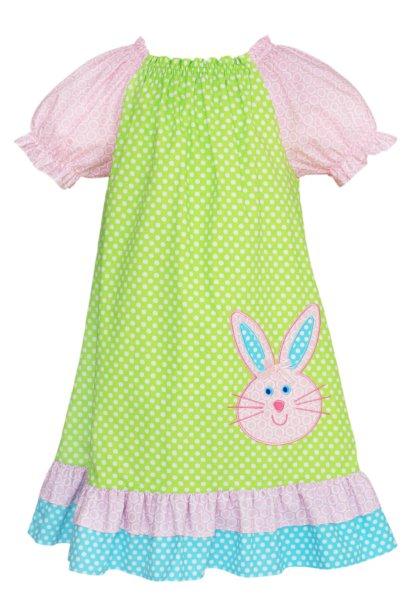 Claire & Charlie Girls Pink & Blue Gingham Seersucker Float Dress - Bunny Garden