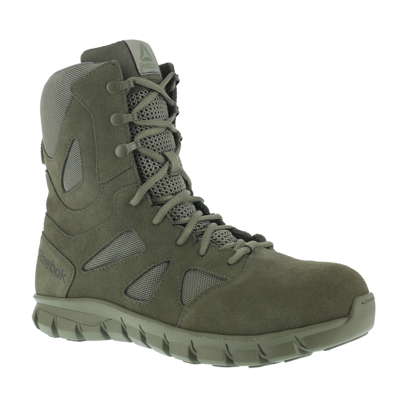 Reebok RB8801 Men's Sublite Cushion USAF Sage Green Side Zip Tactical Boot