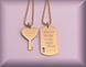 Gold Dog Tag & Heart Key Necklace Set