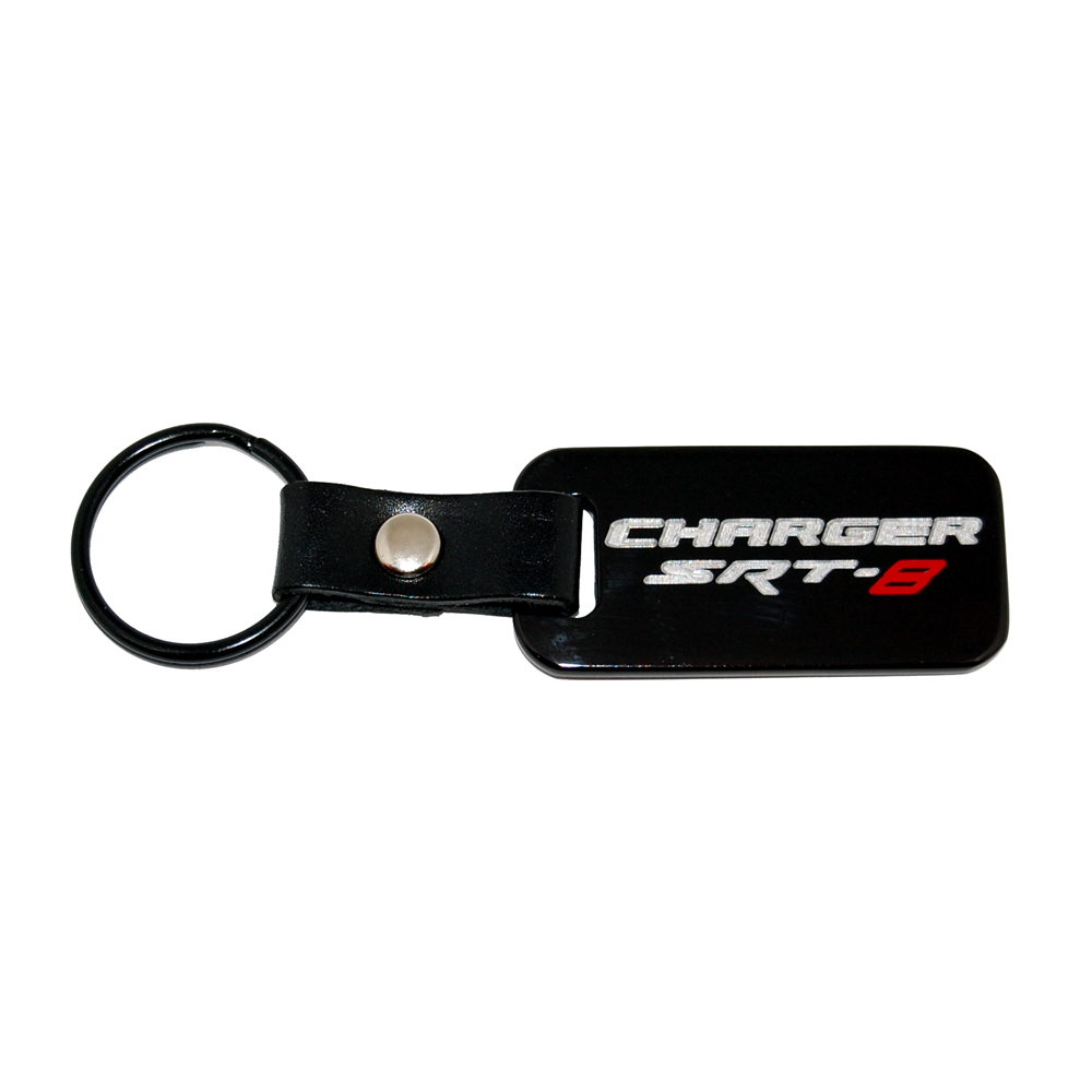 Dodge Charger SRT8 Satin Black Engraved Key Chain / Fob
