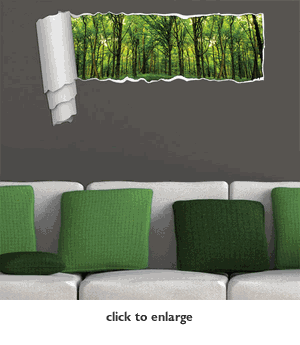 Green Forest Funny Panoramic Wall Decal