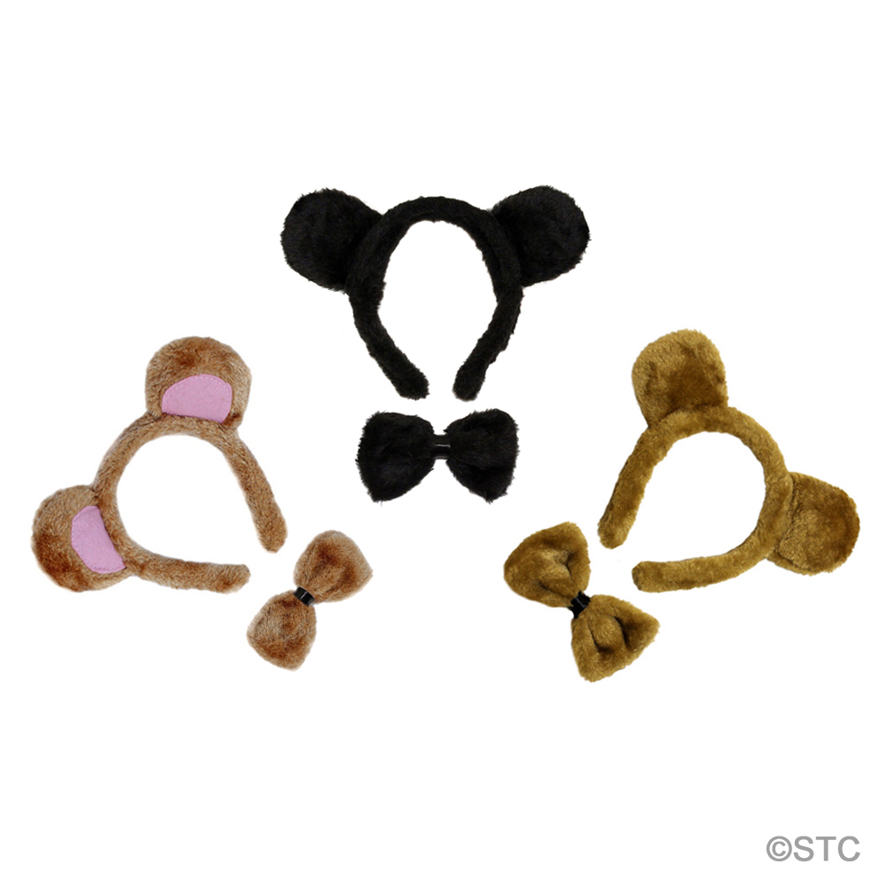 Bear Ears & Bow Tie Costume Set Halloween Bear Costume Party Kit