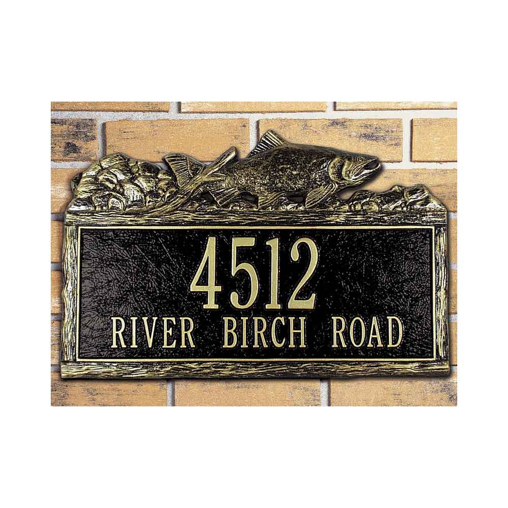 Woodland Trout Address Plaque by Whitehall