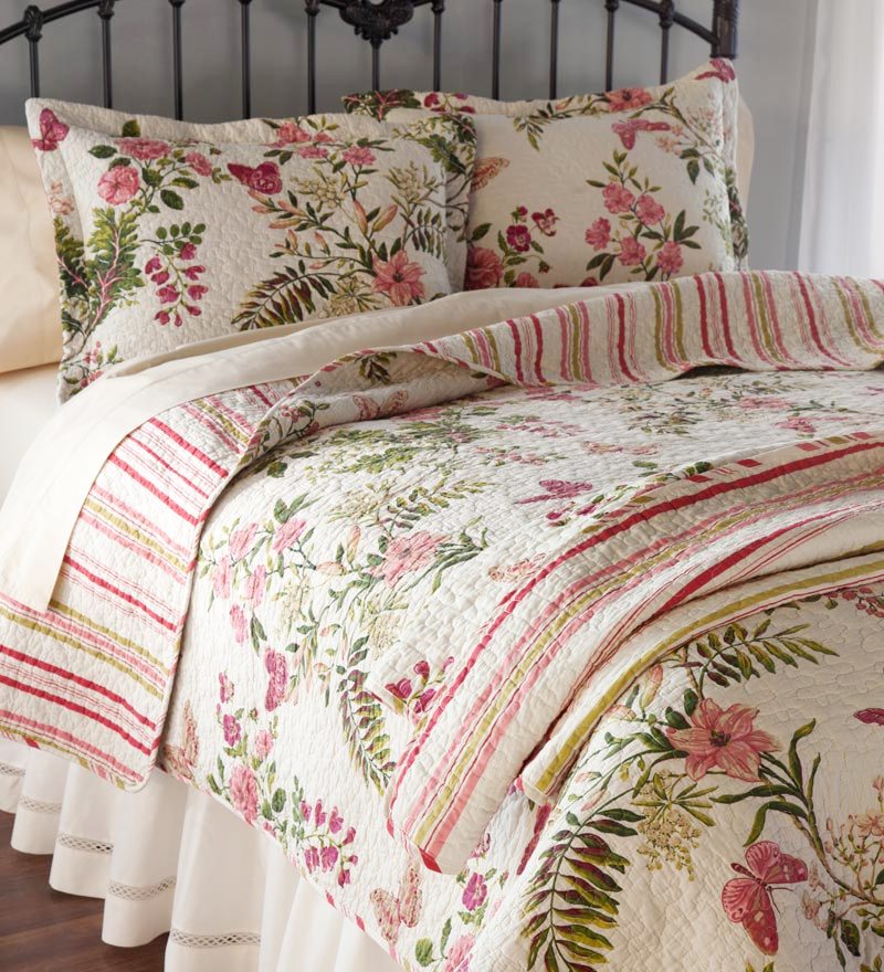 Butterflies & Flowers Garden Cottage Quilt Set