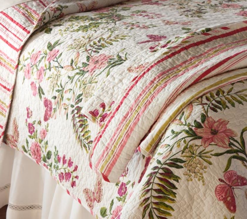 Butterflies & Flowers Garden Cottage Quilt Set