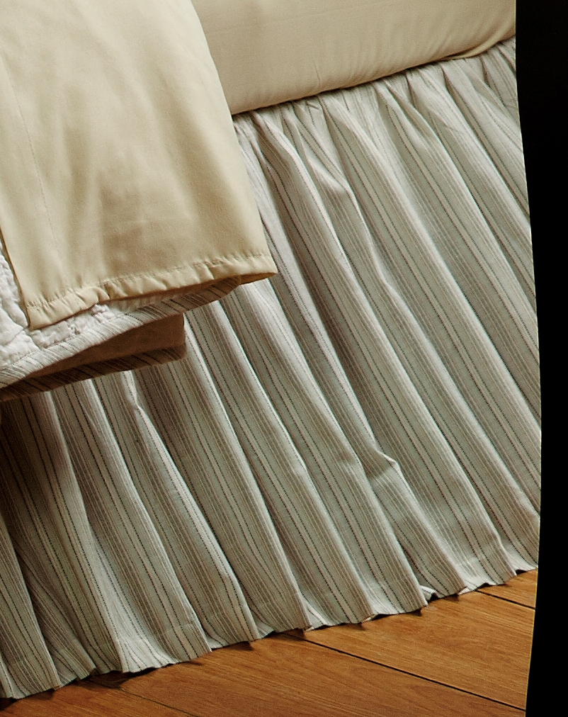 Hudson Blue Tan Pinstripe Bedskirt