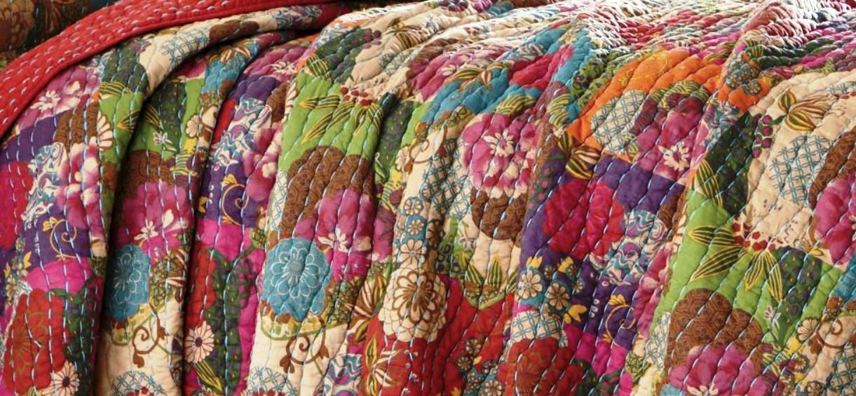 Jewel Red Boho Quilted Throw