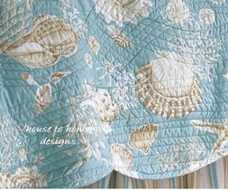 C&F Natural Shells Aqua Beach Quilt