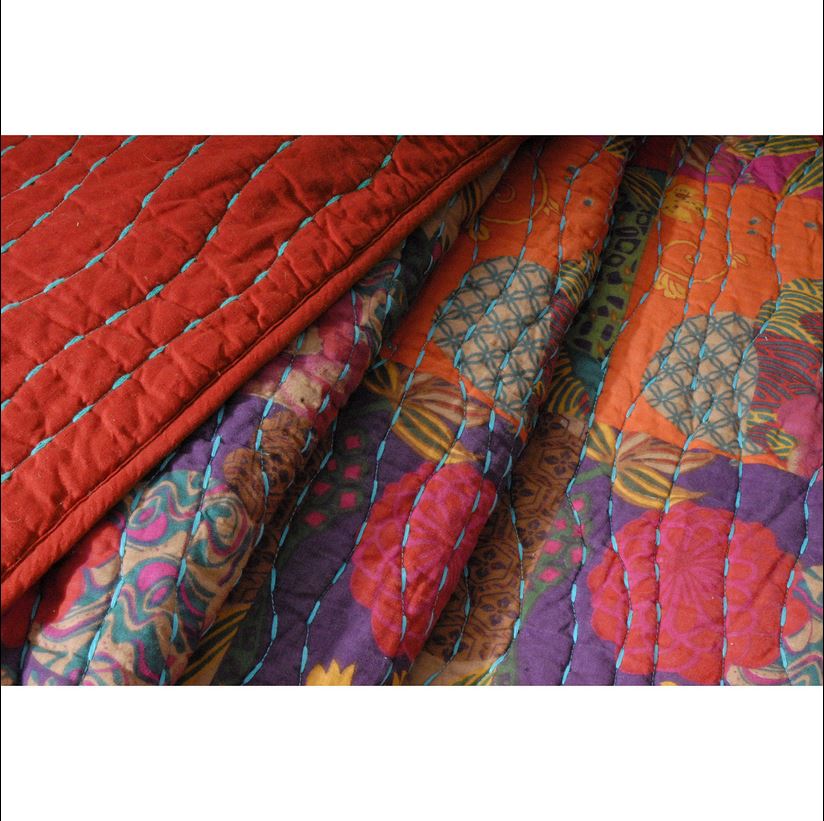 Jewel Red Boho Moroccan Quilt Set